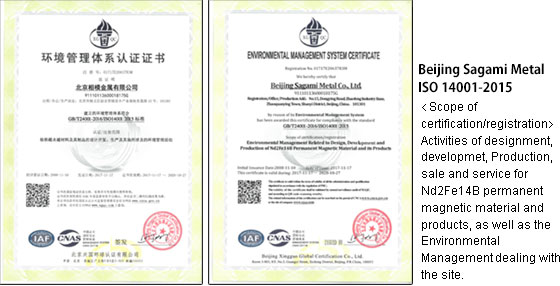 San Huan Sagami ISO 14001